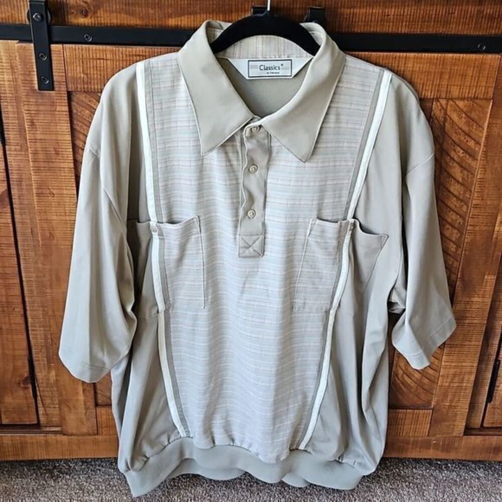 Vintage Men's Polo Classics‎ by Palmland Short Sleeve Neutral Knit Shirt Sz XLG